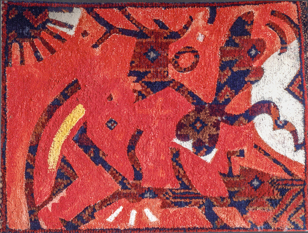 Rote Engelin auf Rot, 60x90cm
